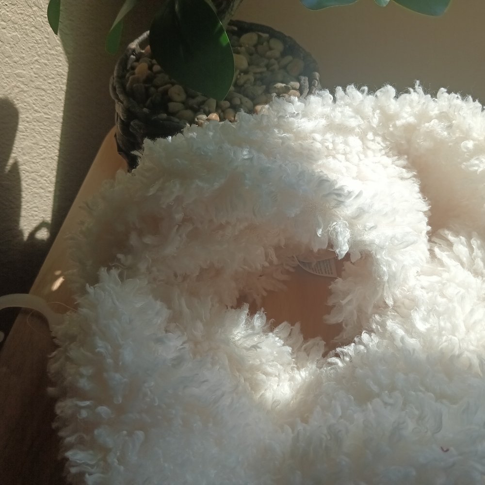 Fluffy White Scarf
